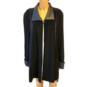 VTG Alex Evenings Lady XL BlackVelvet Cardigan Whimsigoth Witchy Grunge Hallowen